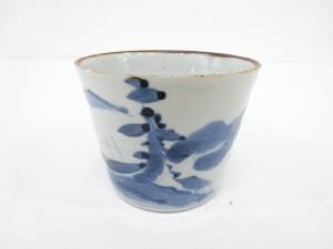 古伊万里　染付　松風景蕎麦猪口